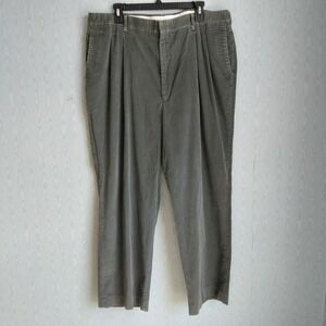 Vtg 80s Reed St James Womens 38x29 Corduroy Pants Pleat Front Green Retro Preppy